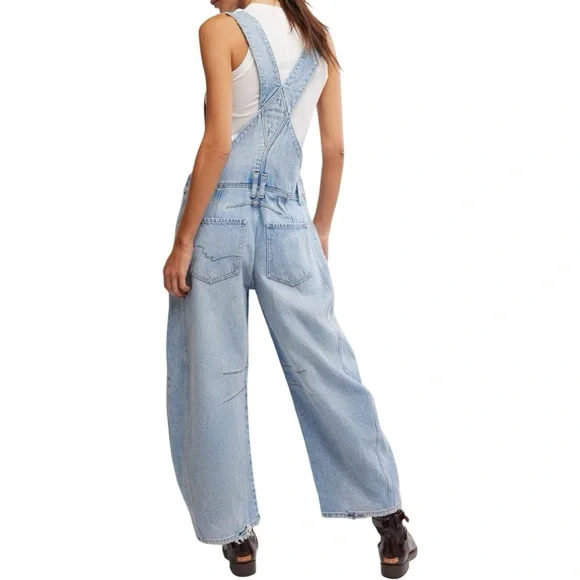 Free People Good Luck Denim Overalls - Going Steady - Picture 4 of 16